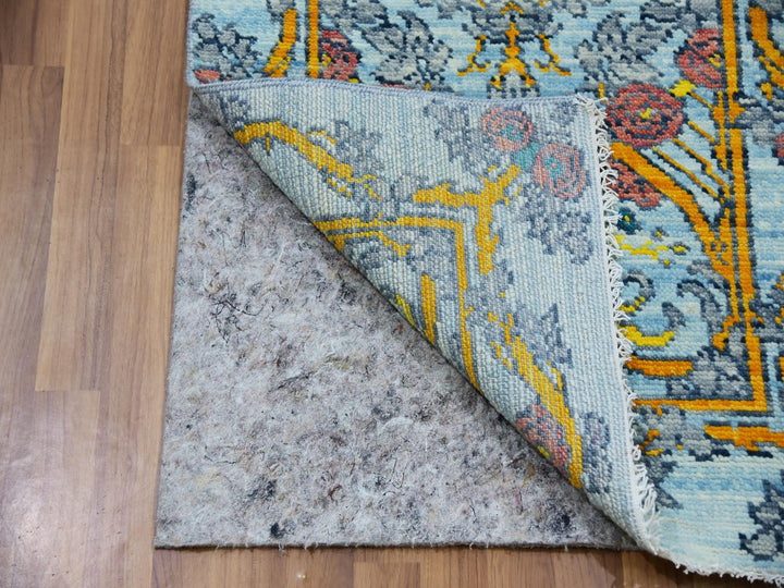 2'8" x 9'5" New Hand Knotted Blue Wool Runner Oriental Rug - MOA10279968