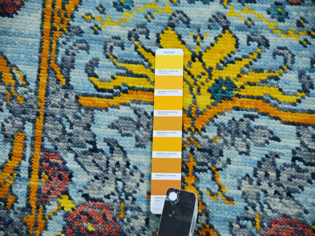 2'8" x 9'5" New Hand Knotted Blue Wool Runner Oriental Rug - MOA10279968
