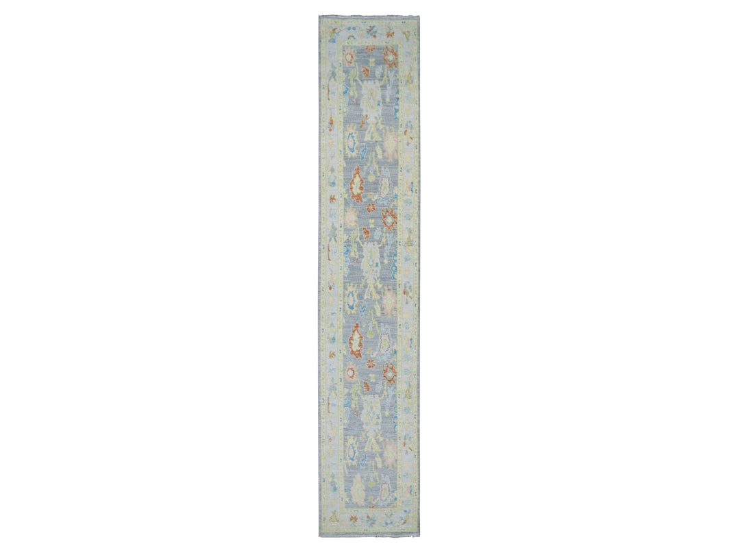 2'0" x 15'7" New Hand Knotted Grey Wool Runner Oriental Rug - MOA10279970