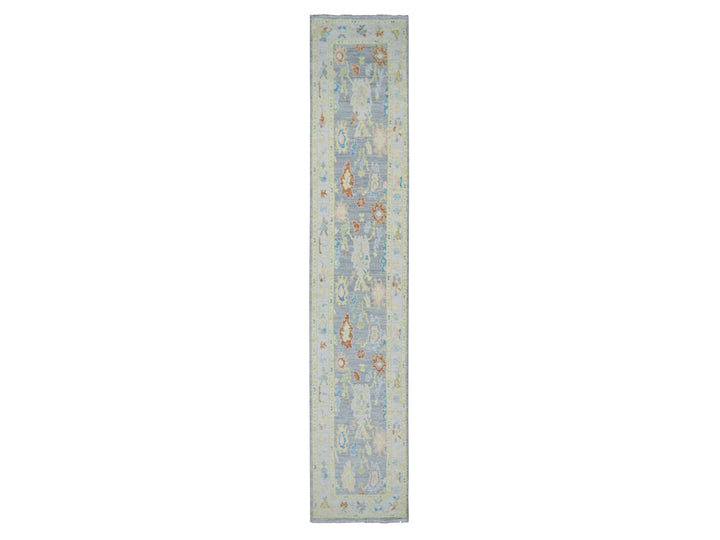 2'0" x 15'7" New Hand Knotted Grey Wool Runner Oriental Rug - MOA10279970