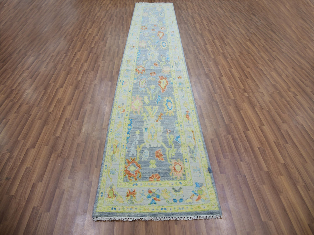 2'0" x 15'7" New Hand Knotted Grey Wool Runner Oriental Rug - MOA10279970
