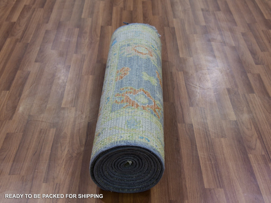 2'0" x 15'7" New Hand Knotted Grey Wool Runner Oriental Rug - MOA10279970