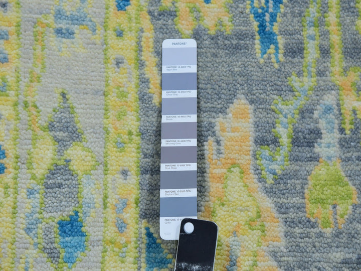 2'10" x 15'7" New Hand Knotted Grey Wool Runner Oriental Rug - MOA10279971