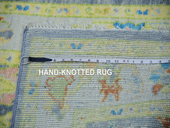 2'10" x 15'7" New Hand Knotted Grey Wool Runner Oriental Rug - MOA10279971
