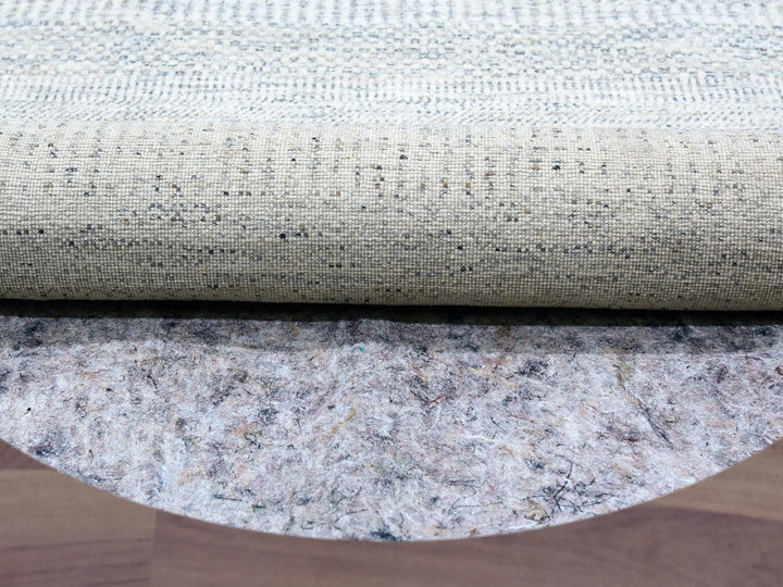 13'9" x 13'9" New Hand Knotted Ivory Wool Round Oriental Rug - MOA10279972