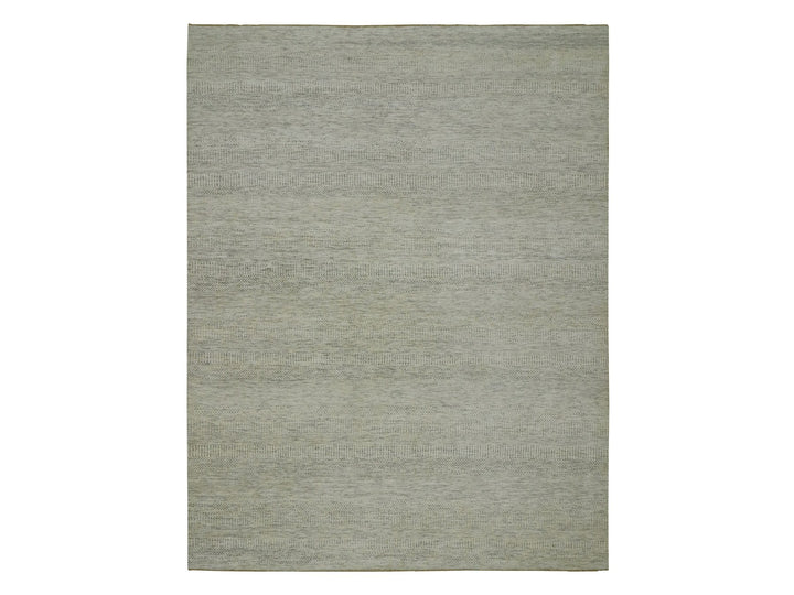9'2" x 11'10" New Hand Knotted Ivory Wool Rectangle Oriental Rug - MOA10279977