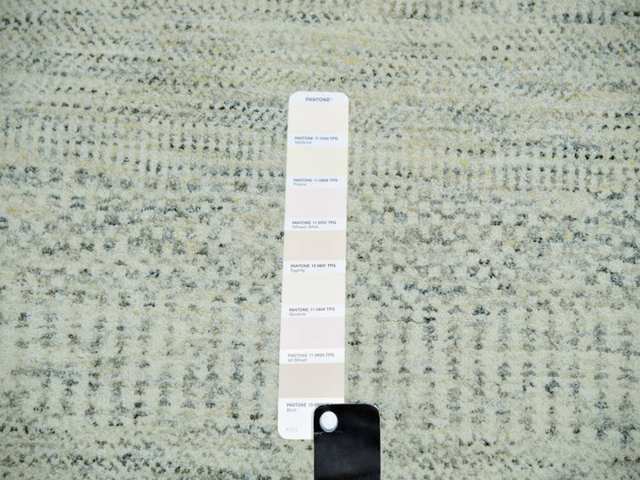 9'2" x 11'10" New Hand Knotted Ivory Wool Rectangle Oriental Rug - MOA10279977