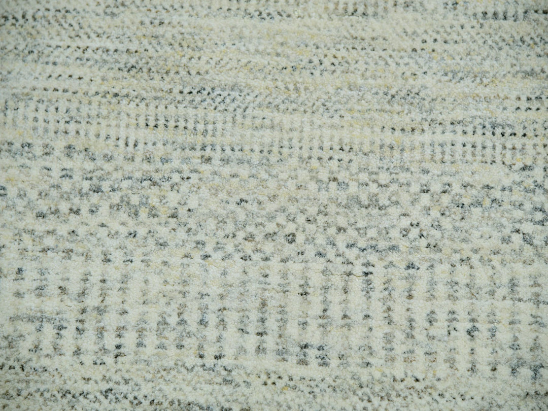 9'2" x 11'10" New Hand Knotted Ivory Wool Rectangle Oriental Rug - MOA10279977