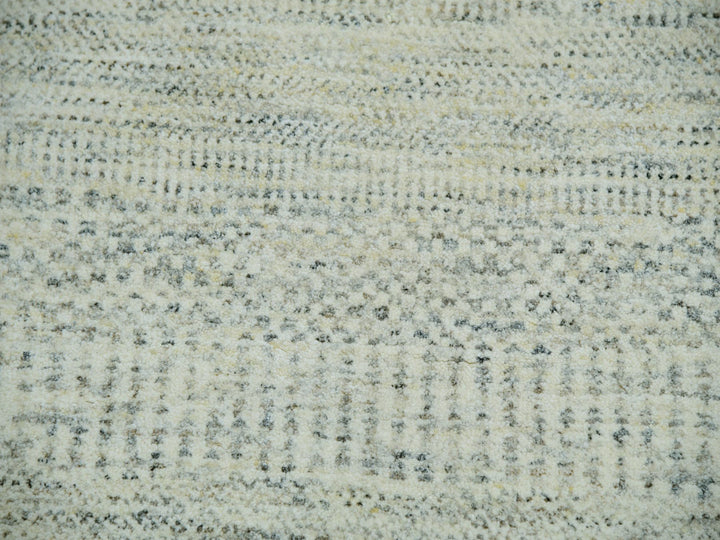 9'2" x 11'10" New Hand Knotted Ivory Wool Rectangle Oriental Rug - MOA10279977