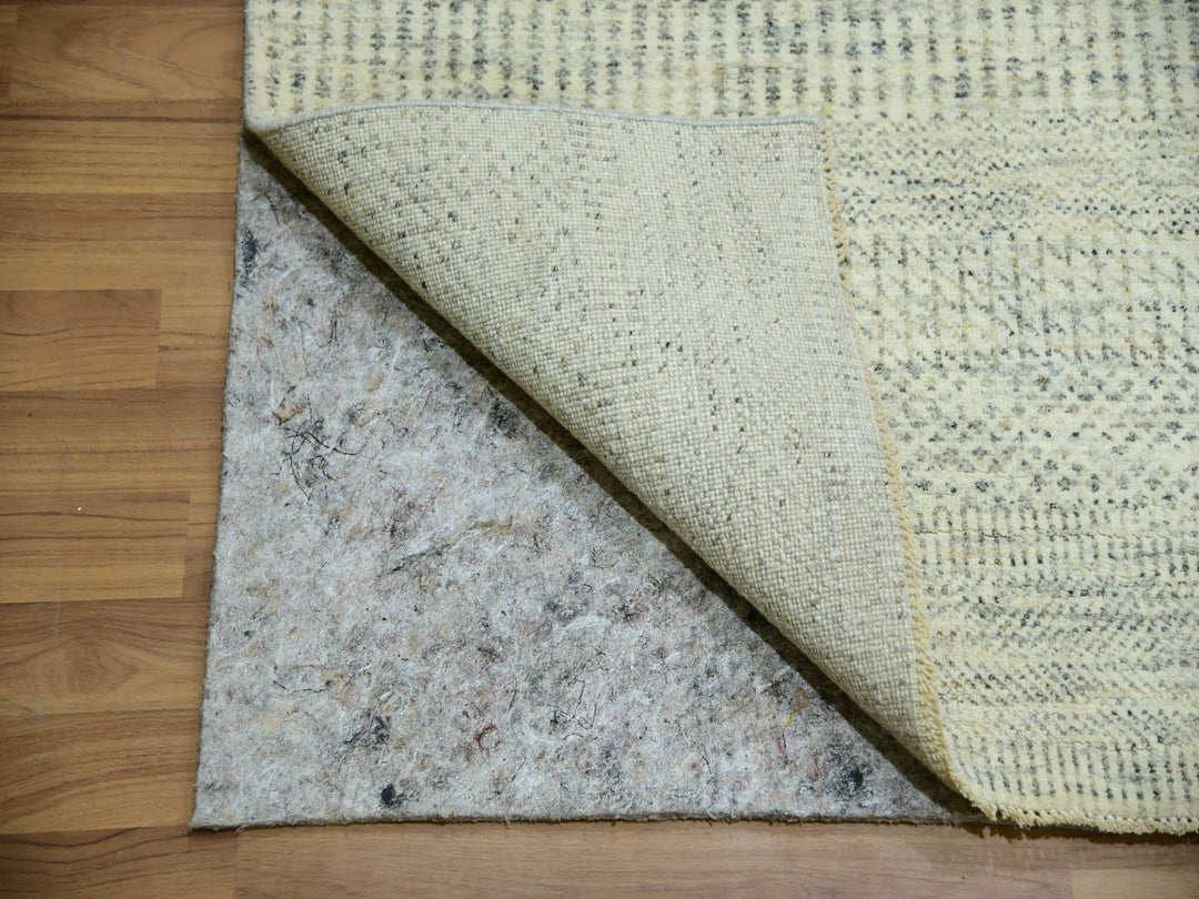 12'1" x 12'1" New Hand Knotted Ivory Wool Square Oriental Rug - MOA10279979