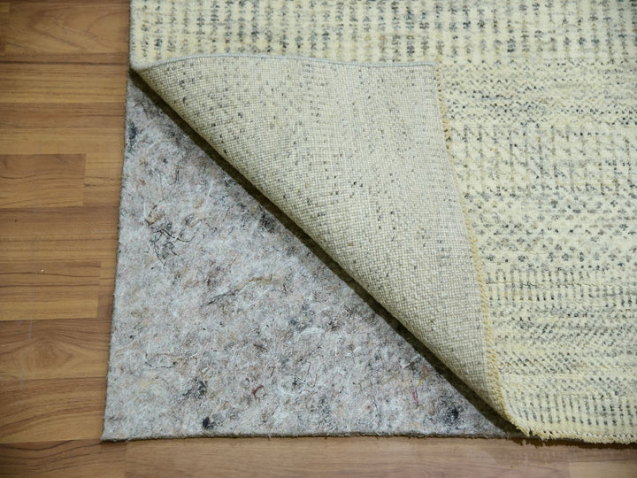 12'1" x 12'1" New Hand Knotted Ivory Wool Square Oriental Rug - MOA10279979