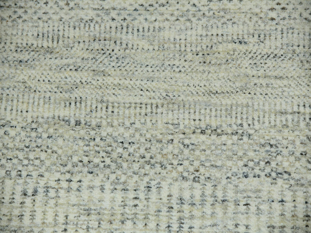 12'1" x 12'1" New Hand Knotted Ivory Wool Square Oriental Rug - MOA10279979