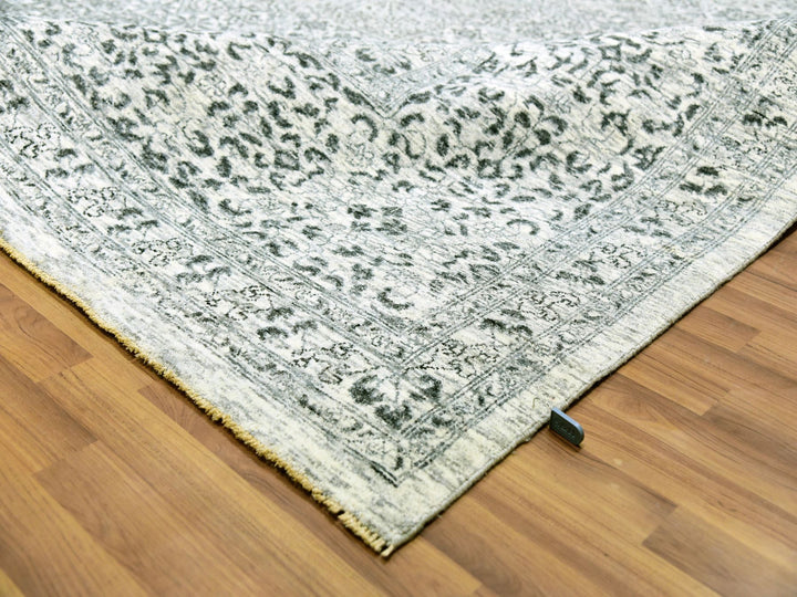 11'11" x 12'0" New Hand Knotted Ivory Wool Square Oriental Rug - MOA10279984
