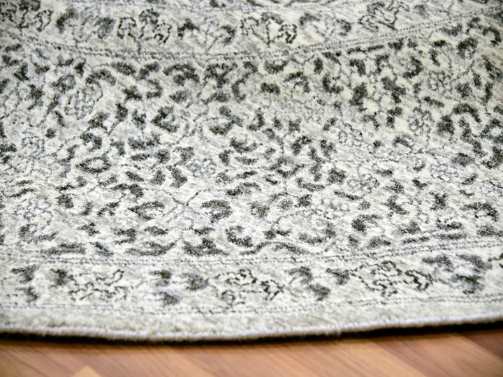10'0" x 10'1" New Hand Knotted Ivory Wool Round Oriental Rug - MOA10279986