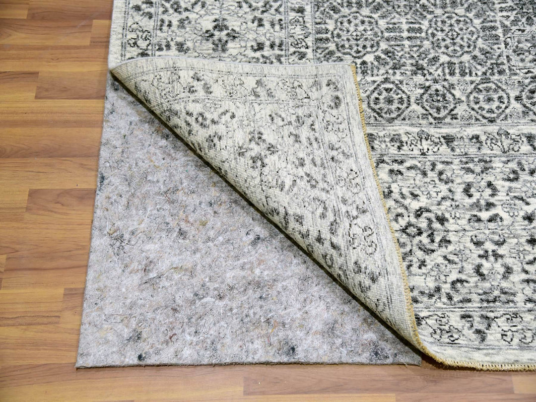 9'0" x 12'2" New Hand Knotted Ivory Wool Rectangle Oriental Rug - MOA10279987