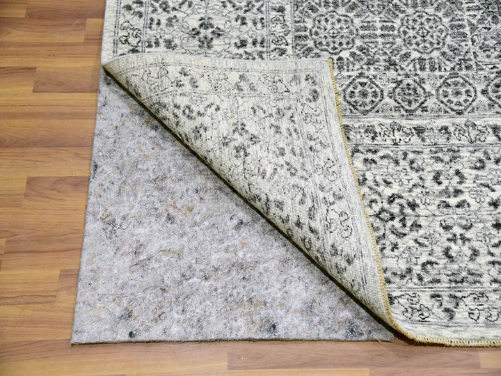 9'0" x 12'2" New Hand Knotted Ivory Wool Rectangle Oriental Rug - MOA10279987