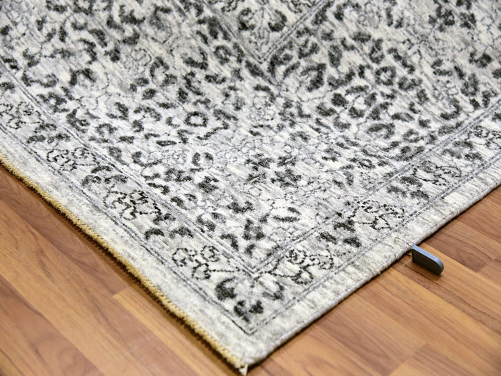9'0" x 12'2" New Hand Knotted Ivory Wool Rectangle Oriental Rug - MOA10279987