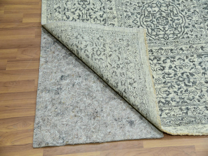 9'11" x 10'2" New Hand Knotted Ivory Wool Square Oriental Rug - MOA10279988