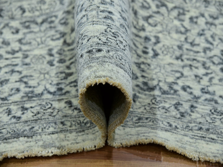 9'11" x 10'2" New Hand Knotted Ivory Wool Square Oriental Rug - MOA10279988