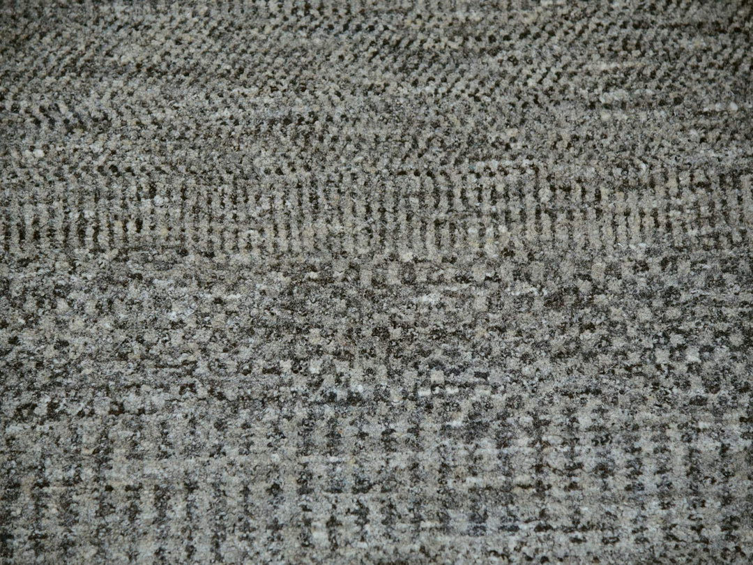 9'2" x 12'0" New Hand Knotted Grey Wool Rectangle Oriental Rug - MOA10279989