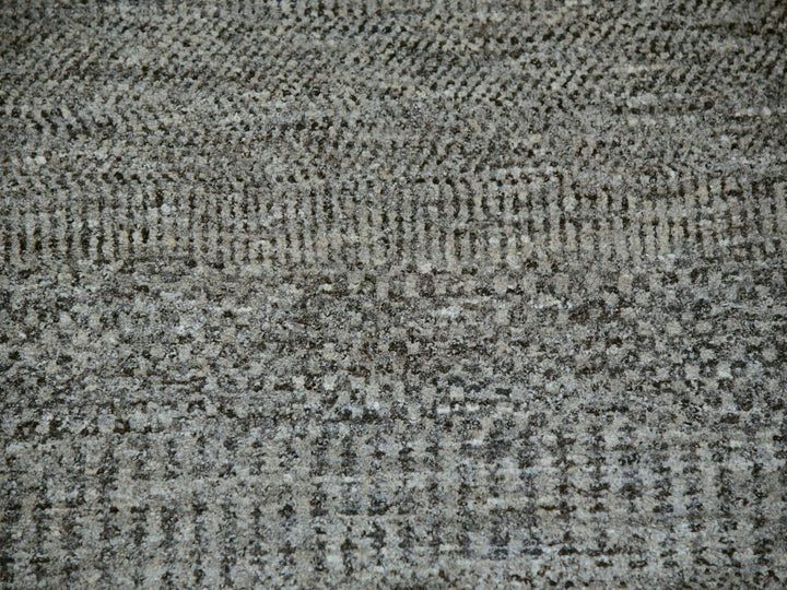 9'2" x 12'0" New Hand Knotted Grey Wool Rectangle Oriental Rug - MOA10279989