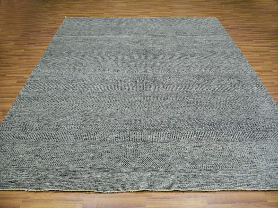 10'0" x 10'0" New Hand Knotted Grey Wool Square Oriental Rug - MOA10279990