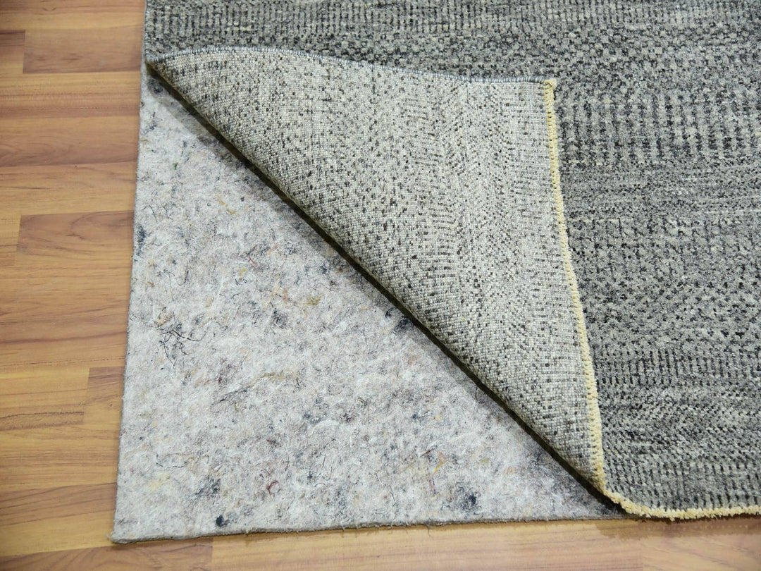 10'0" x 10'0" New Hand Knotted Grey Wool Square Oriental Rug - MOA10279990