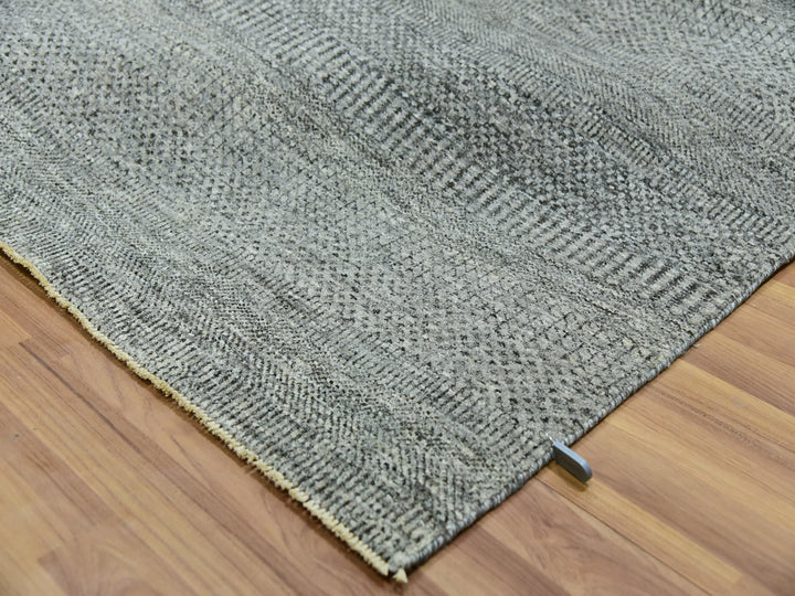 10'0" x 10'0" New Hand Knotted Grey Wool Square Oriental Rug - MOA10279990
