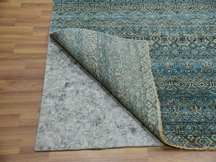 9'10" x 9'11" New Hand Knotted Blue Wool Square Oriental Rug - MOA10279992