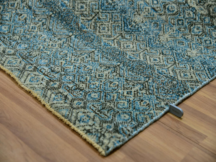 9'10" x 9'11" New Hand Knotted Blue Wool Square Oriental Rug - MOA10279992