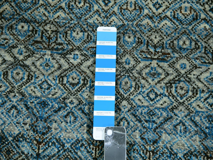 9'10" x 9'11" New Hand Knotted Blue Wool Square Oriental Rug - MOA10279992
