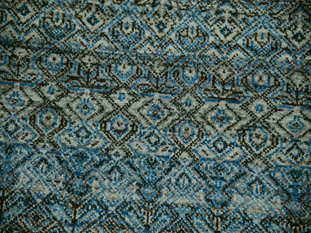 9'10" x 9'11" New Hand Knotted Blue Wool Square Oriental Rug - MOA10279992