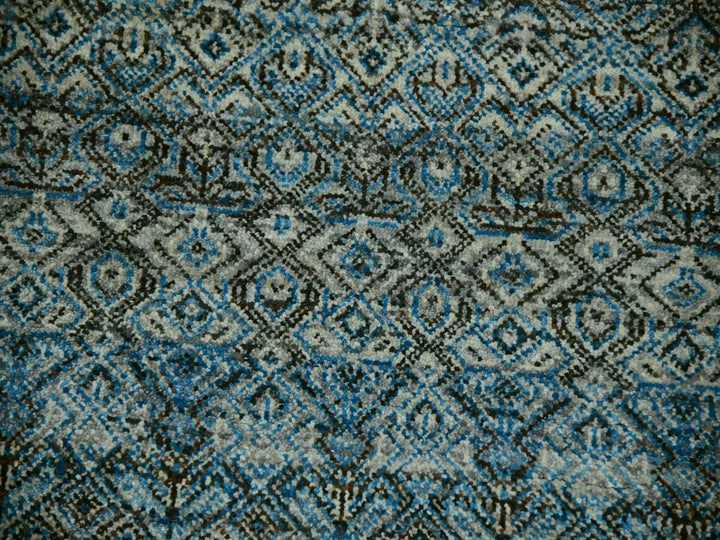 9'10" x 9'11" New Hand Knotted Blue Wool Square Oriental Rug - MOA10279992