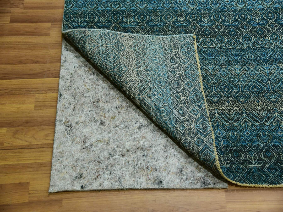 11'11" x 11'11" New Hand Knotted Blue Wool Square Oriental Rug - MOA10279995