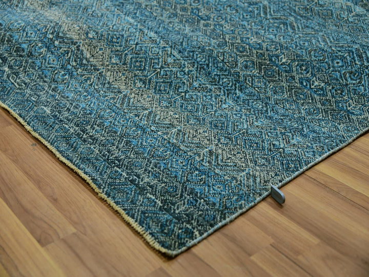 11'11" x 11'11" New Hand Knotted Blue Wool Square Oriental Rug - MOA10279995