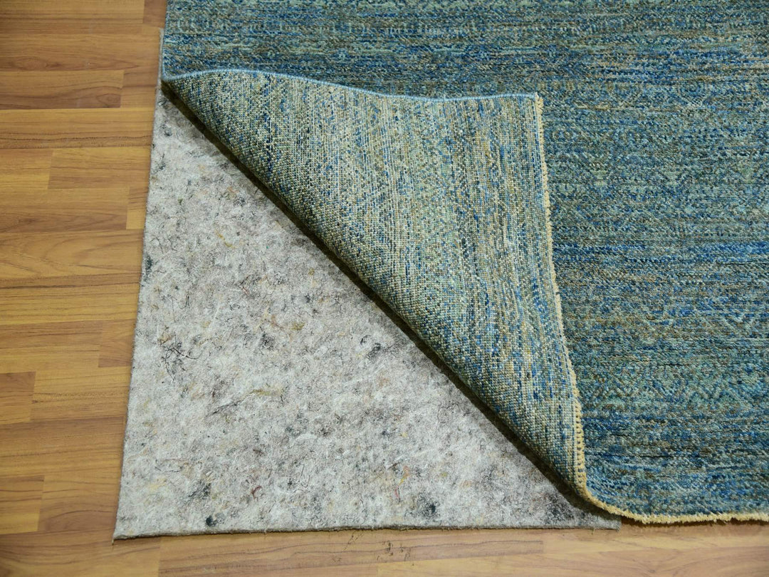 12'0" x 12'0" New Hand Knotted Green Wool Square Oriental Rug - MOA10279996