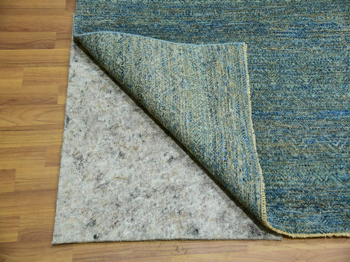 12'0" x 12'0" New Hand Knotted Green Wool Square Oriental Rug - MOA10279996