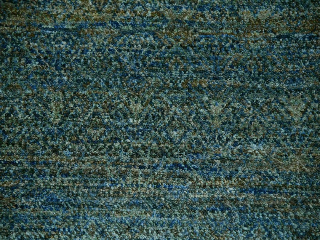 12'0" x 12'0" New Hand Knotted Green Wool Square Oriental Rug - MOA10279996