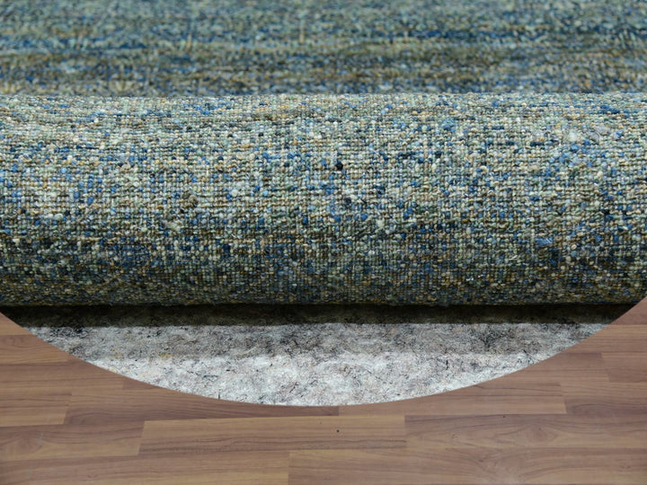 11'11" x 11'11" New Hand Knotted Green Wool Round Oriental Rug - MOA10279997