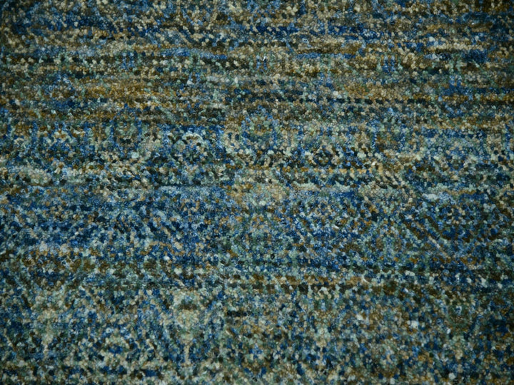 11'11" x 11'11" New Hand Knotted Green Wool Round Oriental Rug - MOA10279997