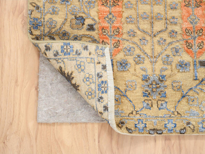 2'7" x 6'0" New Hand Knotted Brown Wool & Silk Runner Oriental Rug - MOA10280024