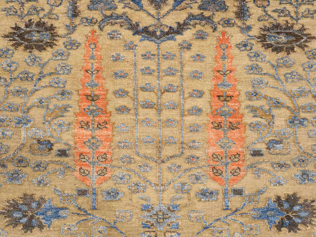 2'7" x 6'0" New Hand Knotted Brown Wool & Silk Runner Oriental Rug - MOA10280024