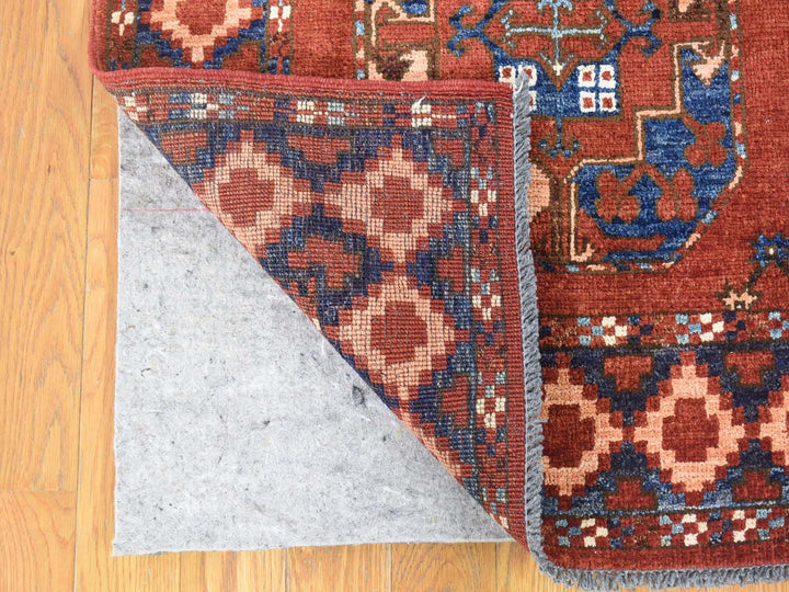 4'0" x 6'8" New Hand Knotted Red Wool Rectangle Oriental Rug - MOA10280045