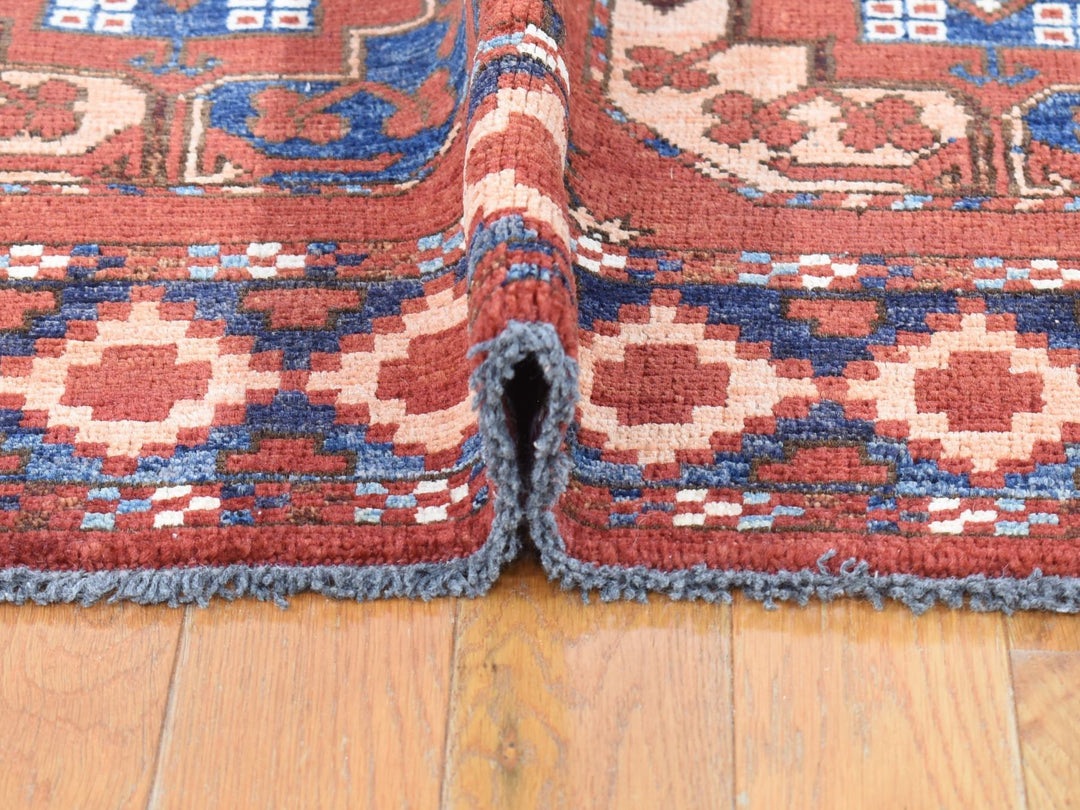 4'0" x 6'8" New Hand Knotted Red Wool Rectangle Oriental Rug - MOA10280045
