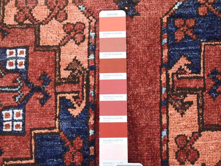 4'0" x 6'8" New Hand Knotted Red Wool Rectangle Oriental Rug - MOA10280045