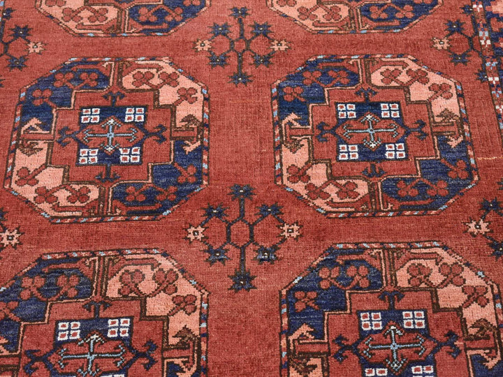 4'0" x 6'8" New Hand Knotted Red Wool Rectangle Oriental Rug - MOA10280045