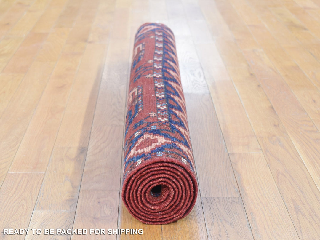 4'0" x 6'8" New Hand Knotted Red Wool Rectangle Oriental Rug - MOA10280045