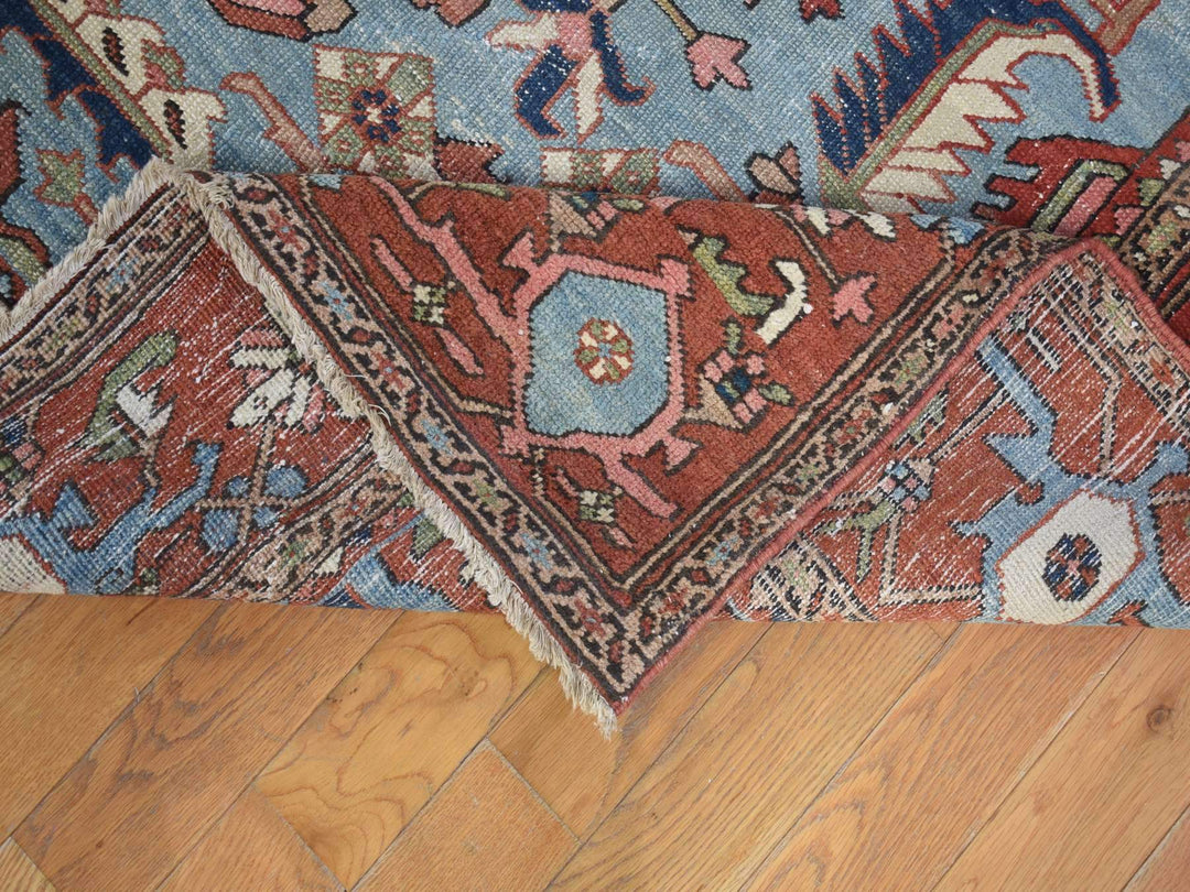 8'7" x 12'0" Vintage Hand Knotted Red Wool Rectangle Oriental Rug - MOA10280052