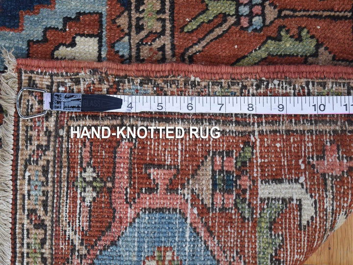 8'7" x 12'0" Vintage Hand Knotted Red Wool Rectangle Oriental Rug - MOA10280052