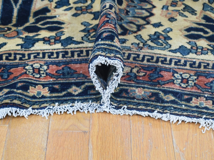 14'3" x 15'7" Vintage Hand Knotted Ivory Wool Rectangle Oriental Rug - MOA10280055